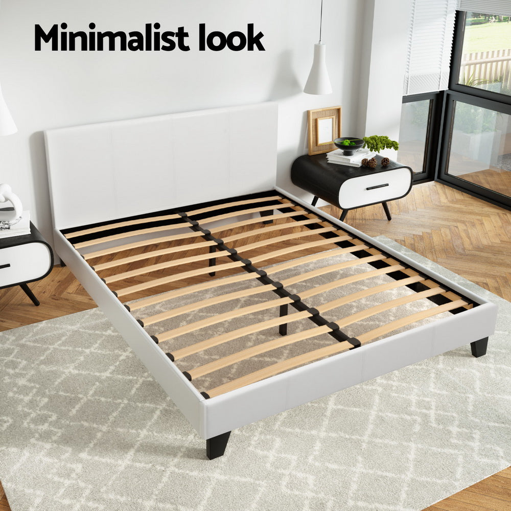 Double Package | Coogee Bed White & Reverie Euro Top Mattress (Medium Firm)