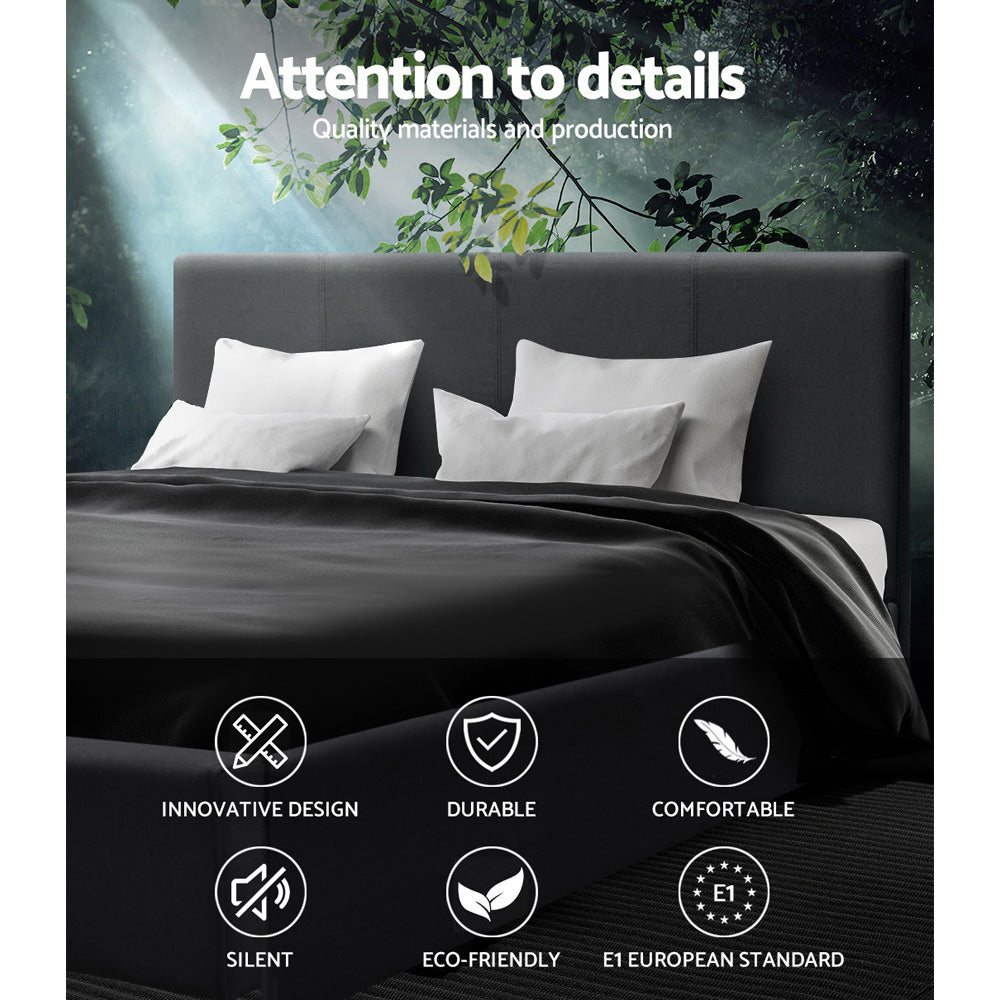 Coogee Queen Bed Base Charcoal