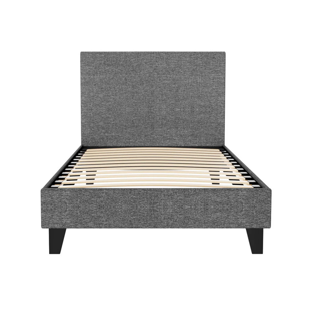 Single Premium Package | Coogee Bed Frame Grey, Alanya Euro Top Pocket Spring Mattress (Medium Firm) & Pillowtop Mattress Topper