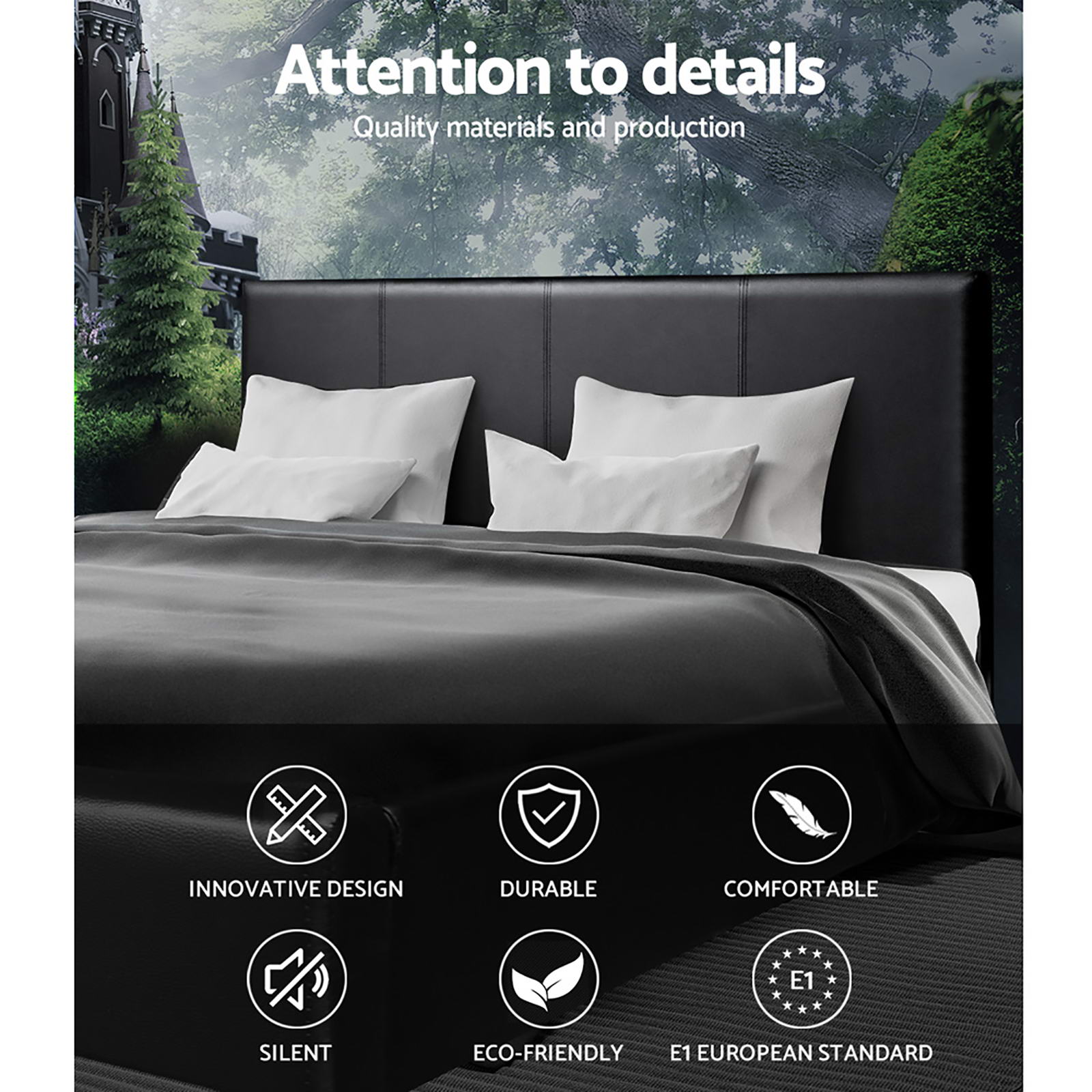 Elwood Storage Queen Bed Frame Black