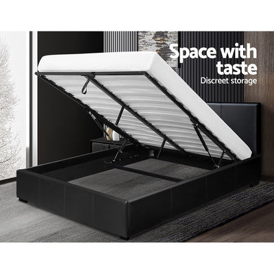 Elwood Storage Queen Bed Frame Black