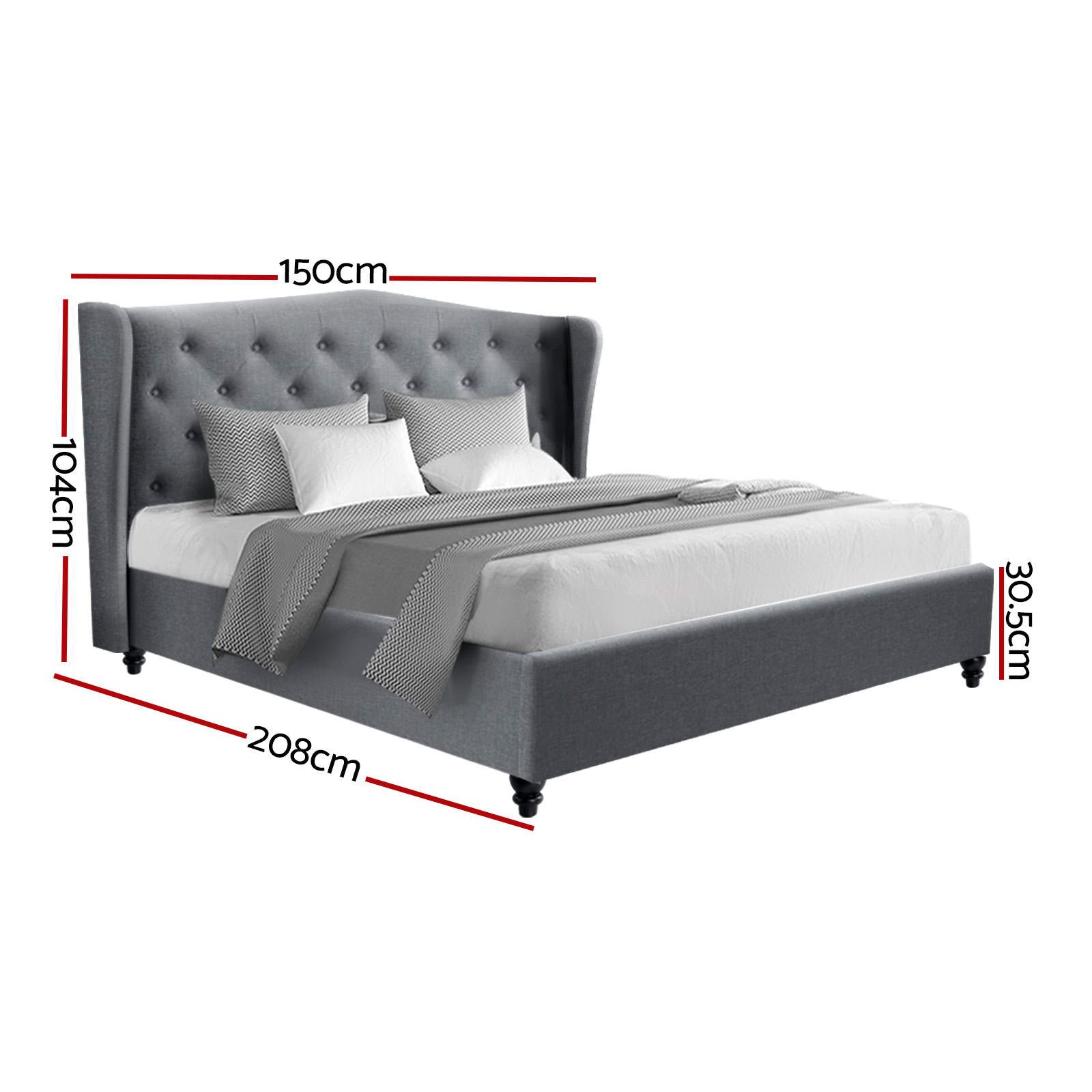 Altona Double Bed Frame Grey