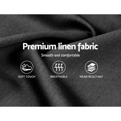 Close-up of premium linen fabric highlighting soft touch, breathability, and wear-resistance for Toki Fabric Double Gas Lift Bed Frame Base with Storage Charcoal