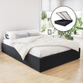 Toki Gas Lift Queen Bed Frame Base with Storage Charcoal
