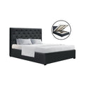 Dorilla Gas Lift Storage Double Bed Frame - Charcoal