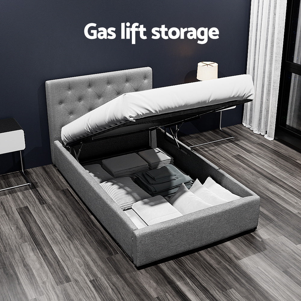Dorilla Gas Lift Storage King Single Bed Frame - Grey