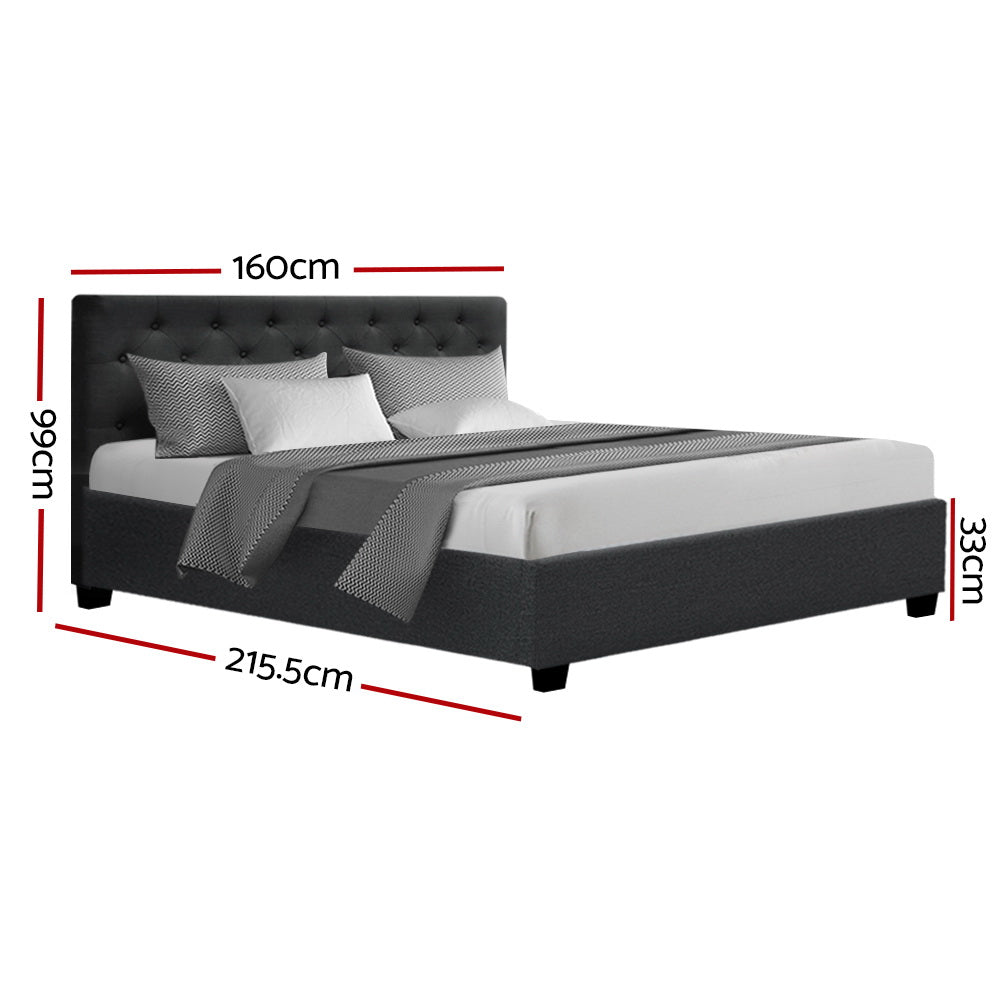 Dorilla Gas Lift Storage Queen Bed Frame - Charcoal