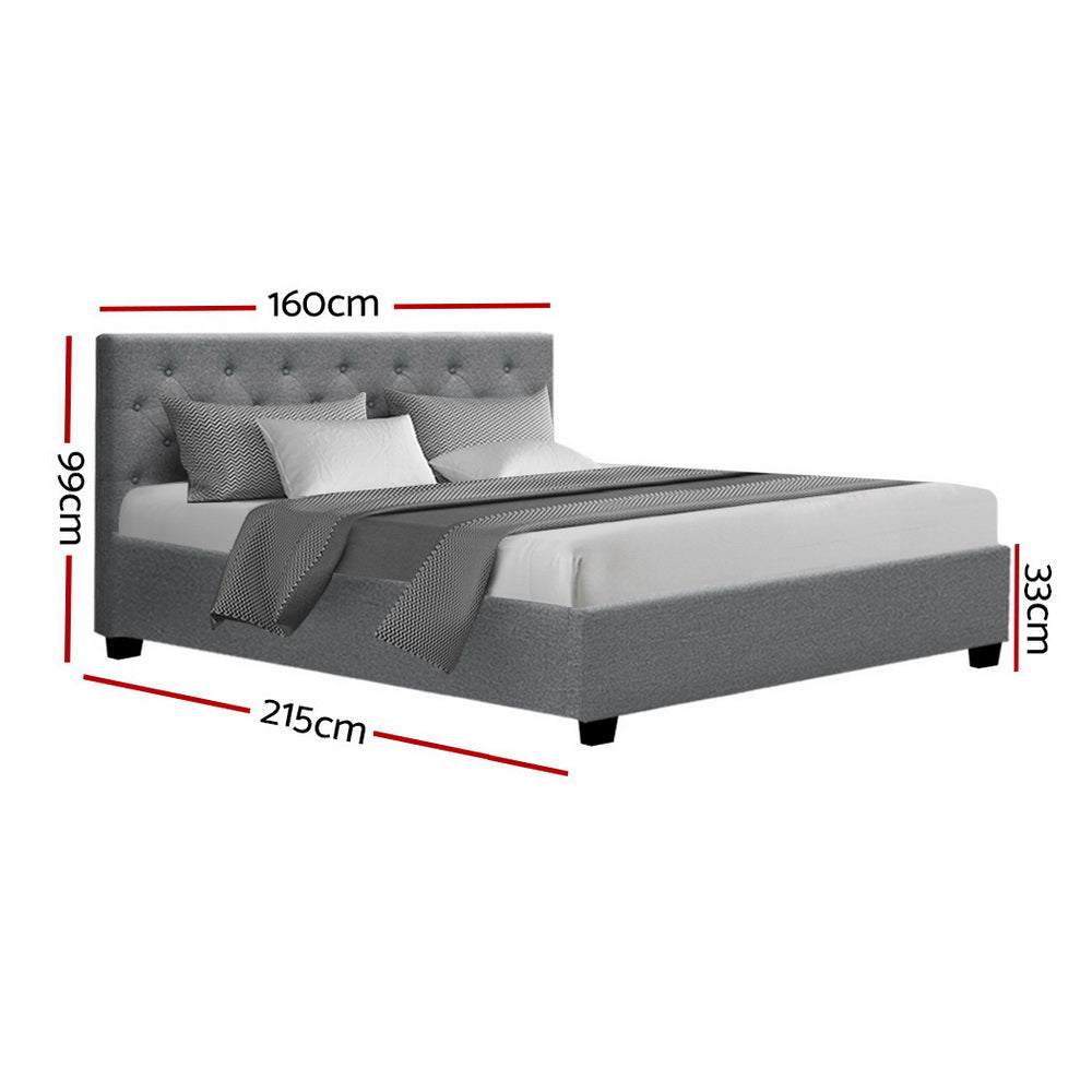 Dorilla Gas Lift Storage Queen Bed Frame - Grey