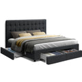 Trinity Double Storage Bed Frame with Drawers – Charcoal