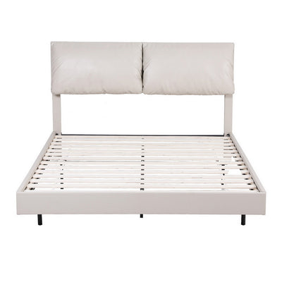 Daylight Double Floating LED Bed Frame – Beige White