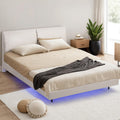 Daylight Double Floating LED Bed Frame – Beige White