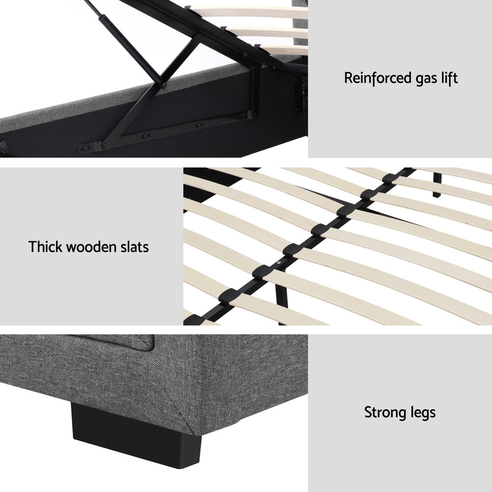 Bronte Storage King Bed Frame Grey