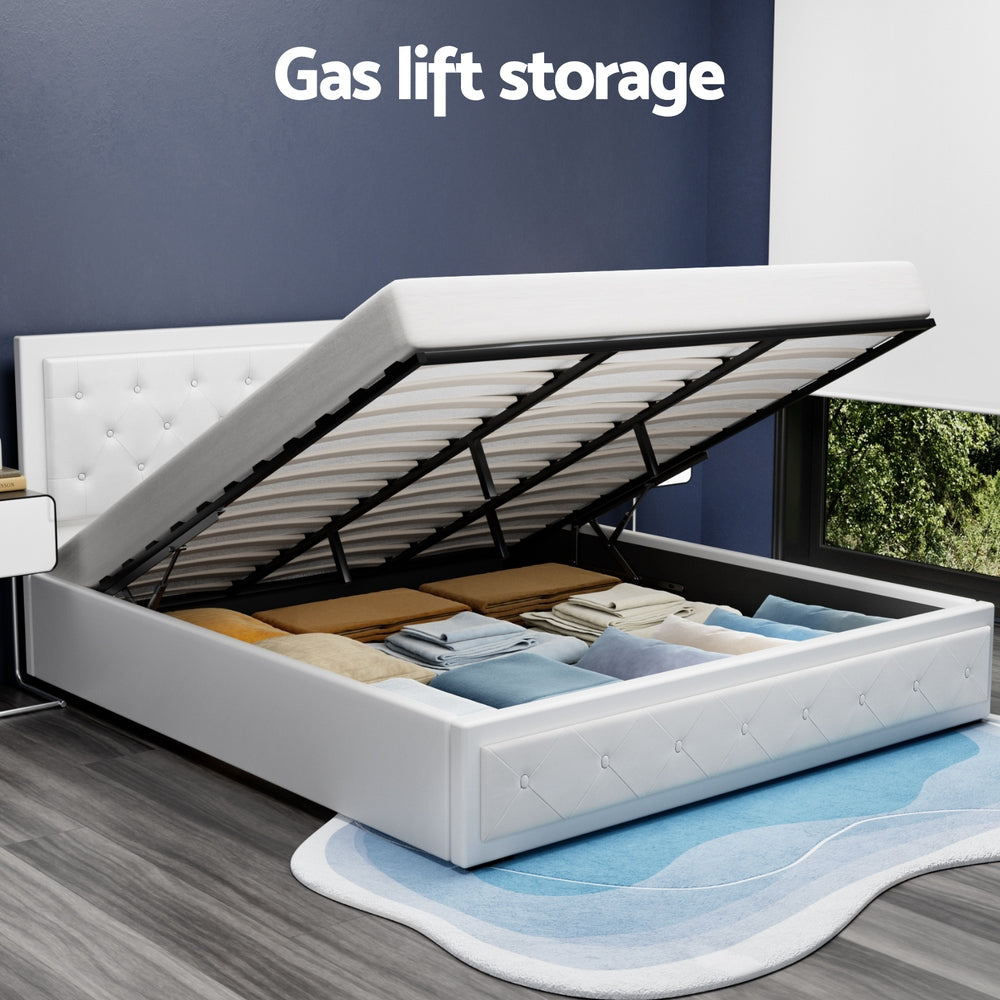 Bronte Storage King Bed Frame White