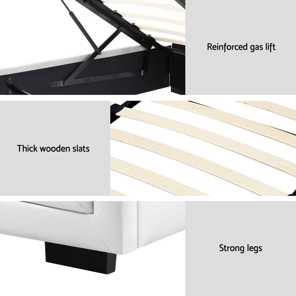 Bronte Storage King Single Bed Frame White