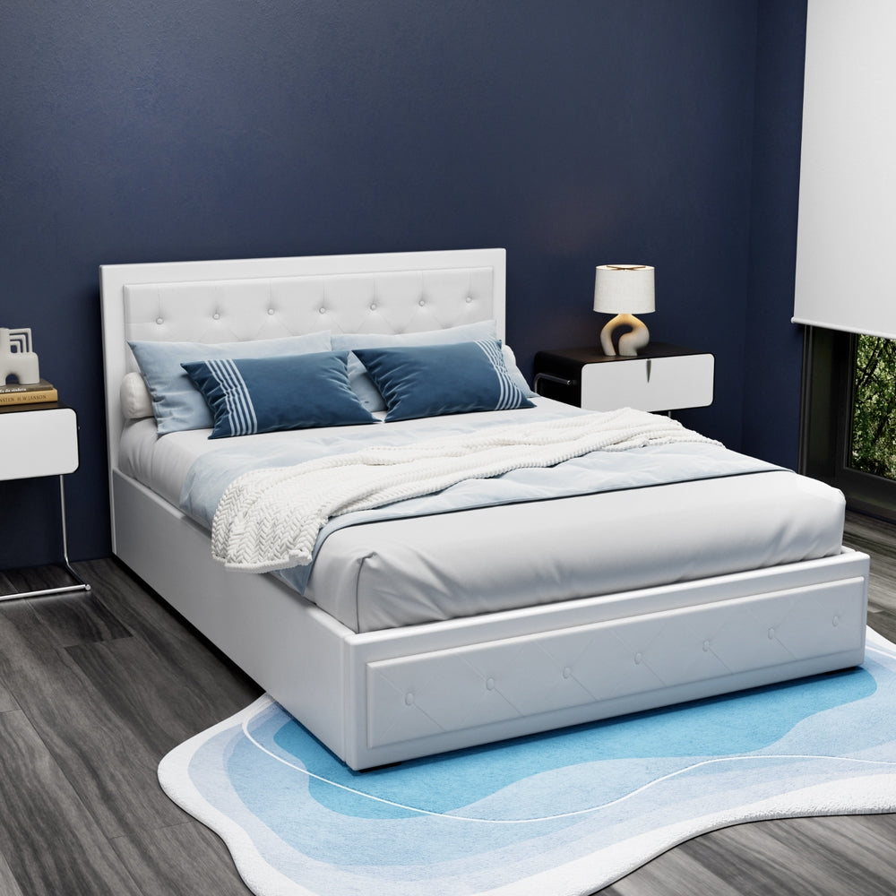 Bronte Storage Queen Bed Frame White