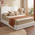 Instant-Setup Double Bed Frame with Removable Washable Boucle Cover - Teddy Velvet