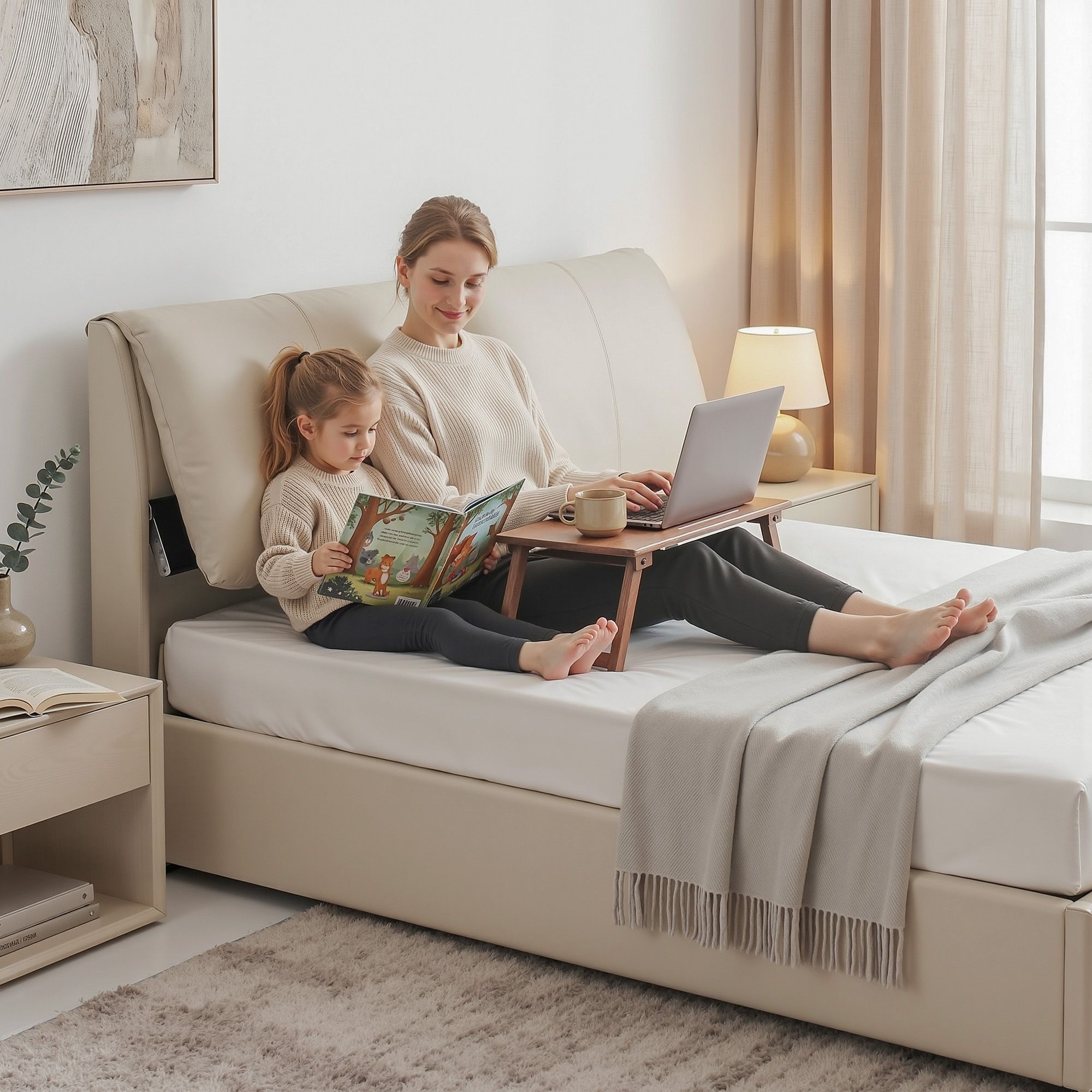 King Bed Frame Gas Lift Storage 3 Drawers Adjustable Headboard Platform Base