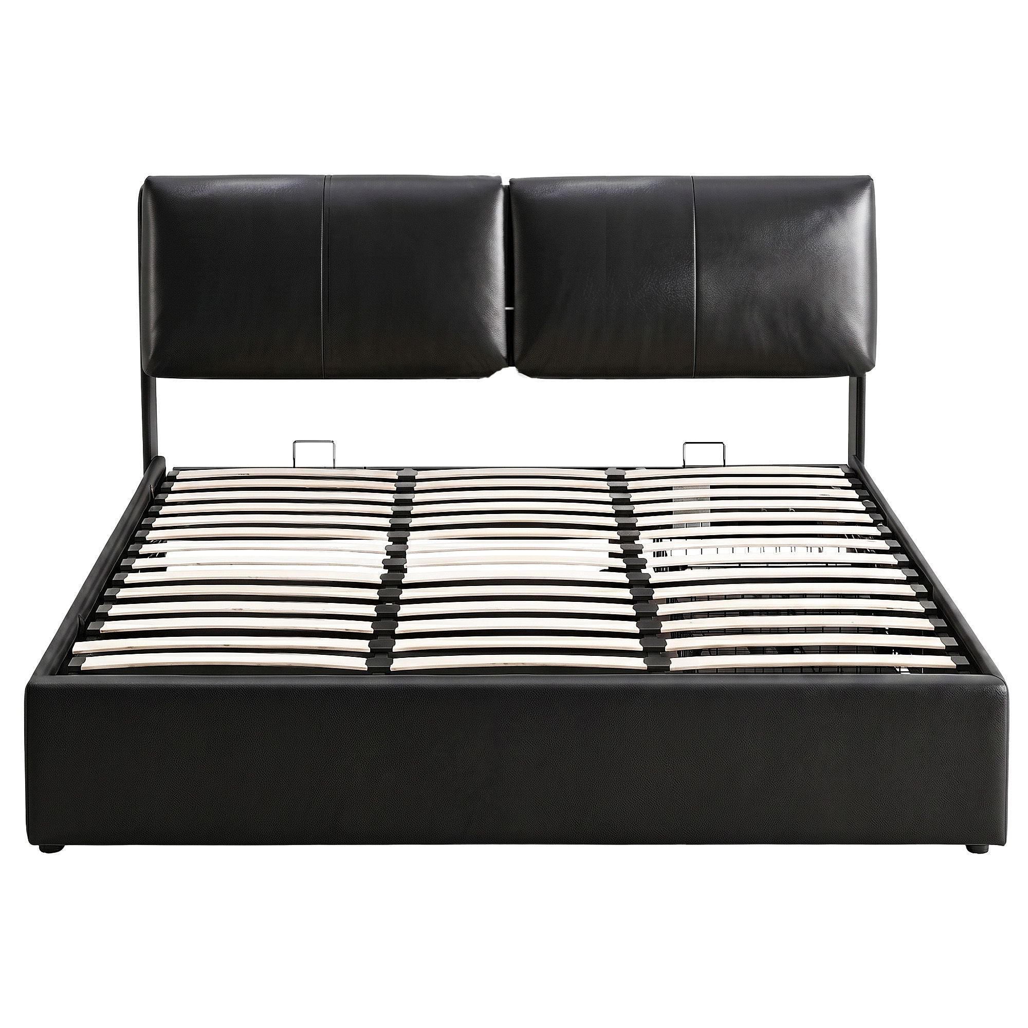 King Bed Frame Gas Lift Storage 3 Drawers Adjustable Headboard Platform Bed Black