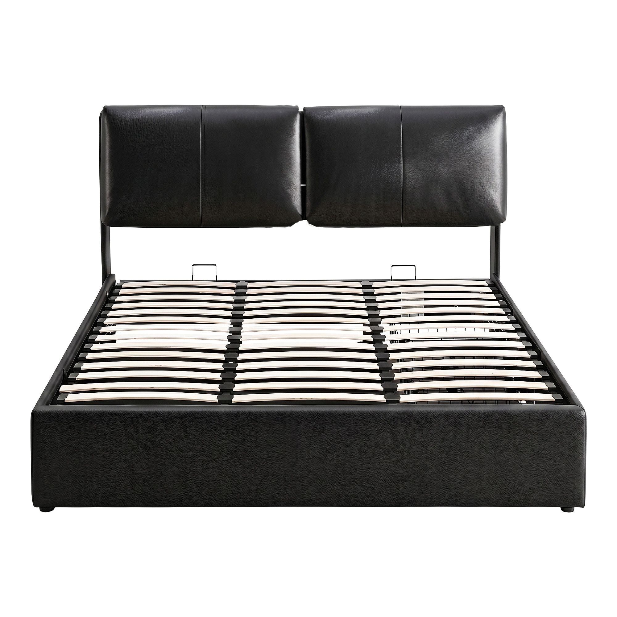 Queen Bed Frame Gas Lift Storage 3 Drawers Adjustable Headboard Platform Bed Black