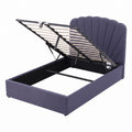 Double Bed Frame with Lift-Up Storage and USB Charging Ports - Grey