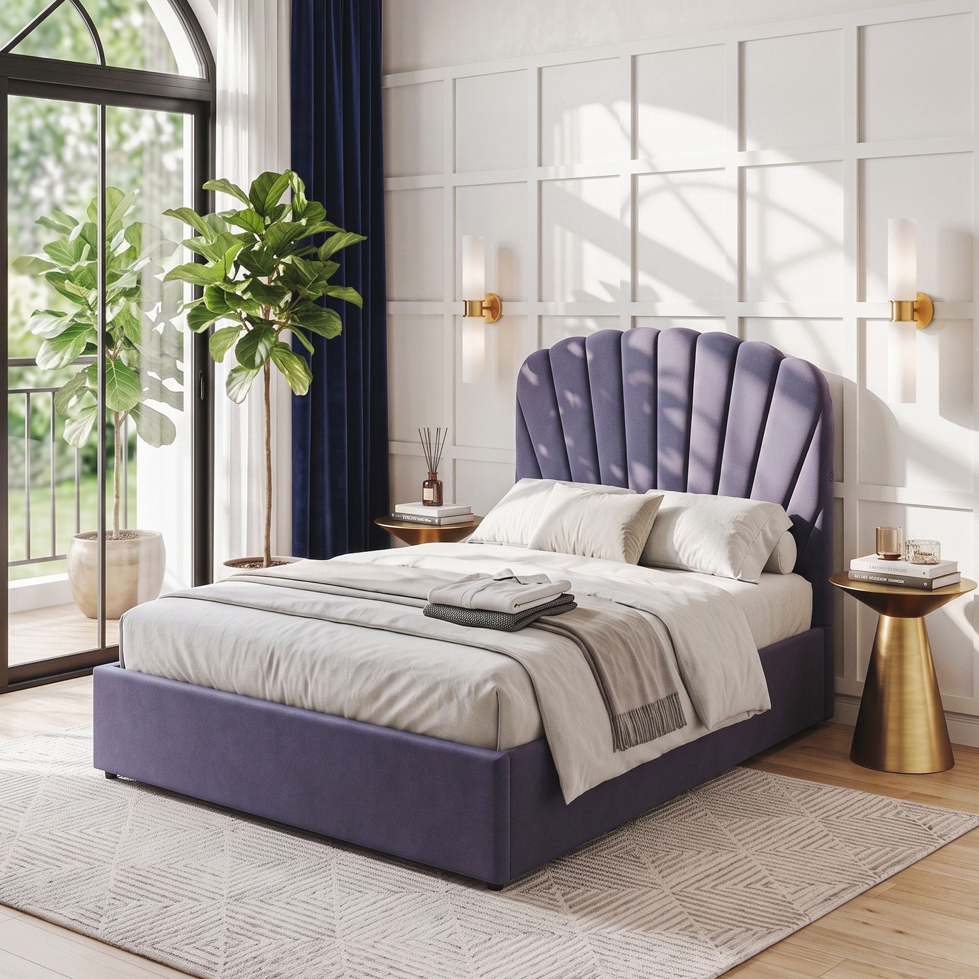 Double Bed Frame with Lift-Up Storage and USB Charging Ports - Grey