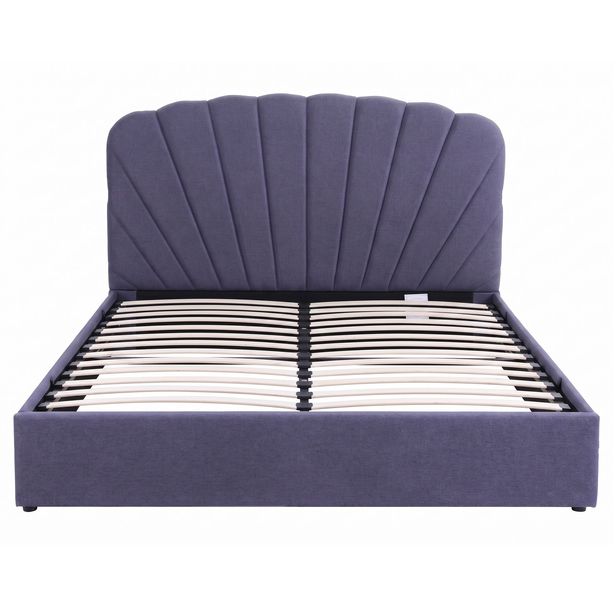 King Bed Frame with Lift-Up Storage and USB Ports - Grey