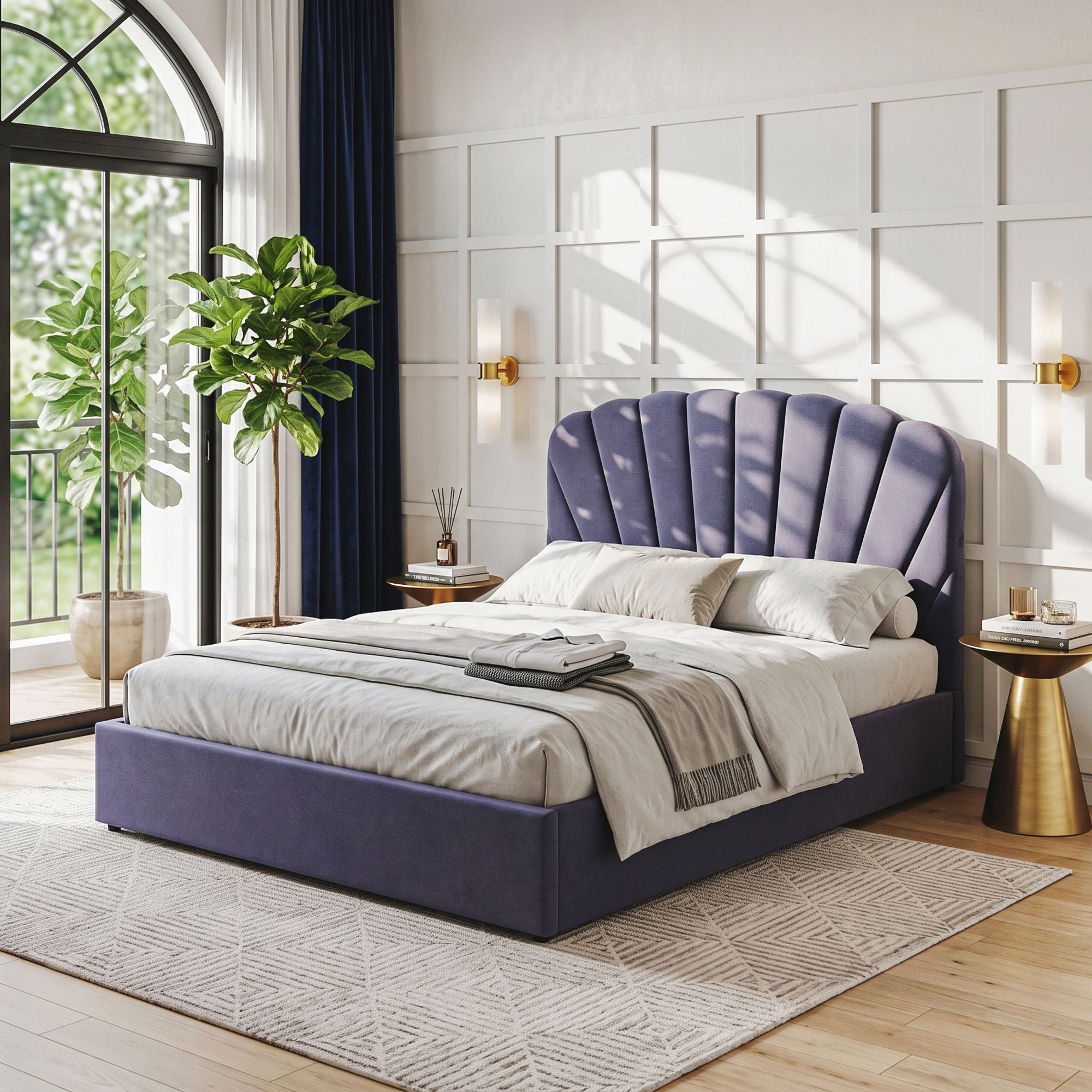 King Bed Frame with Lift-Up Storage and USB Ports - Grey