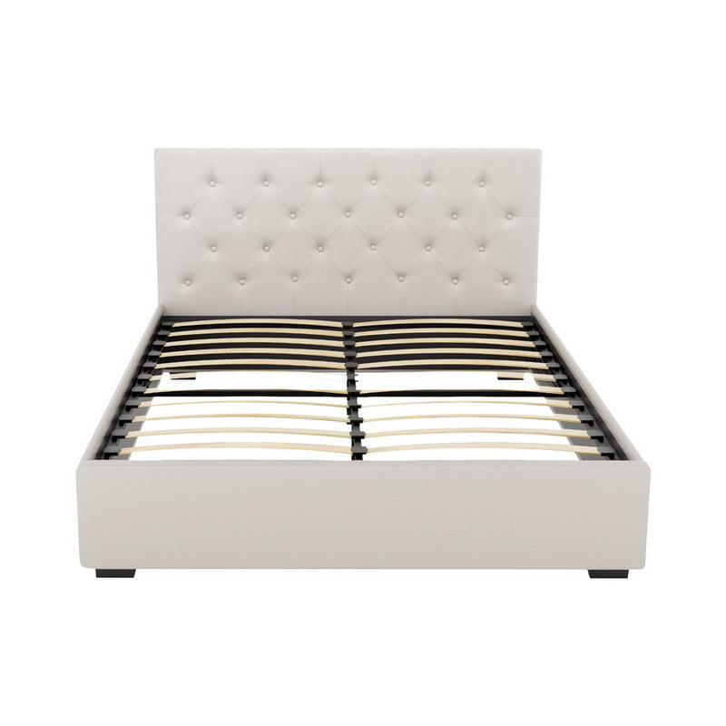 Double Package | Dorilla Gas Lift Storage Bed Frame Beige & Bonita Pillow Top Mattress (Medium Firm)-5