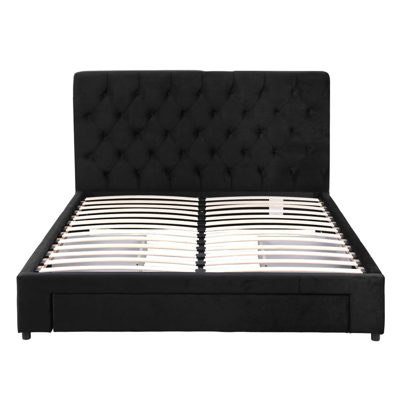 Double Bed Frame Storage Charging Station Upholstered 3 Drawers USB Type-C-3