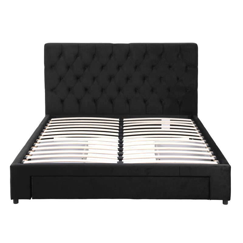 Queen Bed Frame Storage Charging Station Upholstered 3 Drawers USB Type-C-3