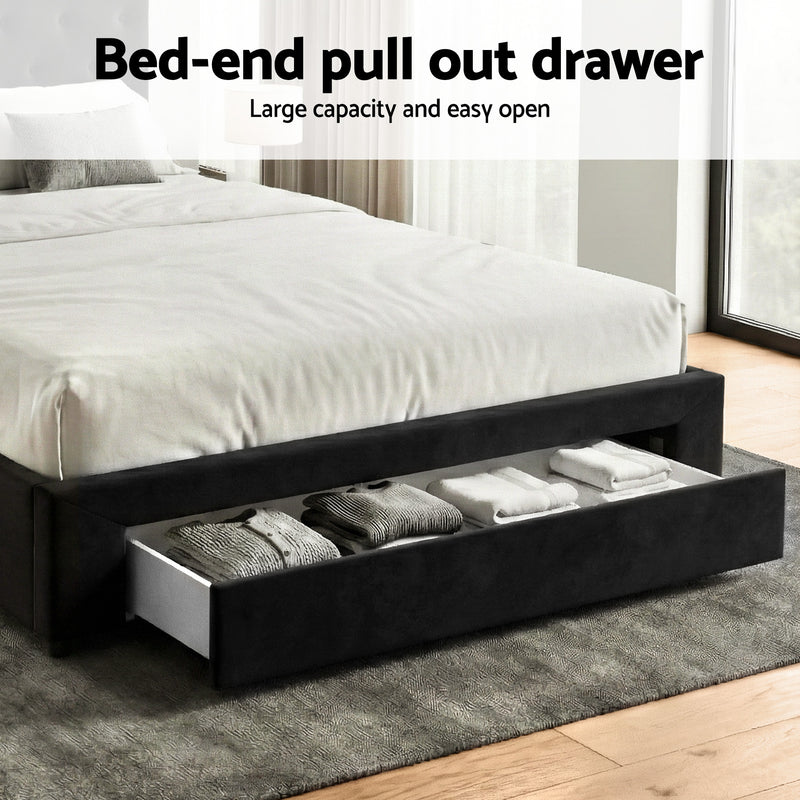 Queen Bed Frame Storage Charging Station Upholstered 3 Drawers USB Type-C-6