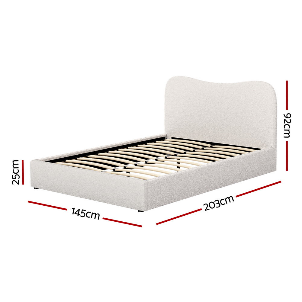 Albany Double Boucle Bed Frame - Cream White