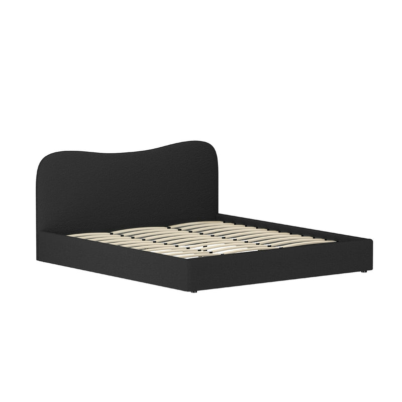 Albany Bouclé King Bed Frame - Black-3