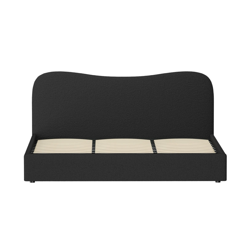 Albany Bouclé King Bed Frame - Black-4