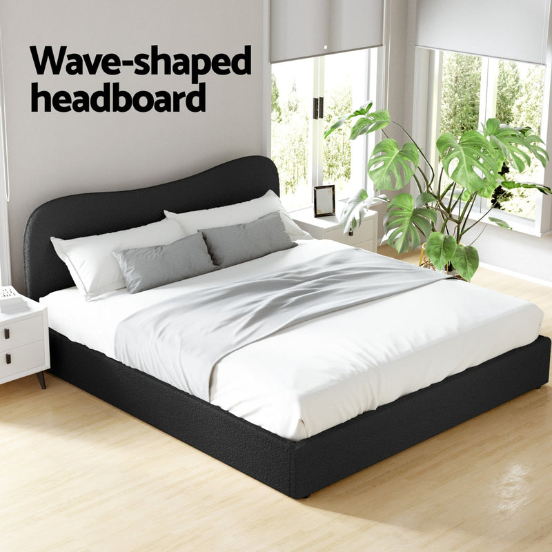 Albany Bouclé King Bed Frame - Black-6