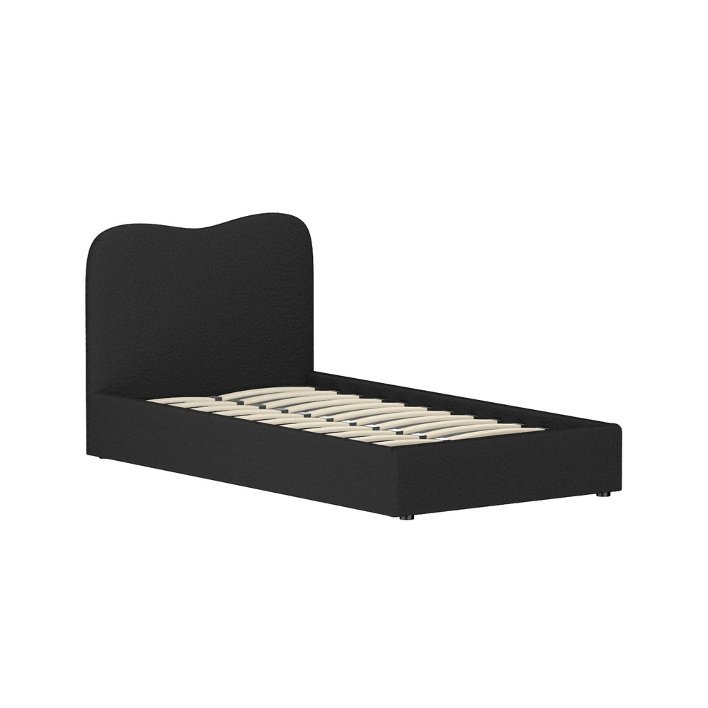 Albany Bouclé King Single Bed Frame - Black