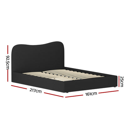 Albany Bouclé Queen Bed Frame - Black