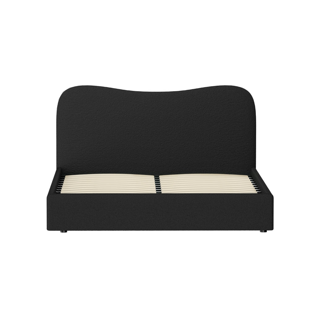 Albany Bouclé Queen Bed Frame - Black-3