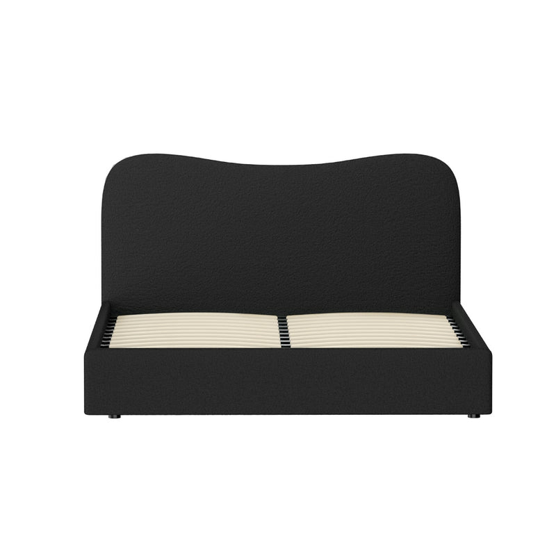 Albany Bouclé Queen Bed Frame - Black-3