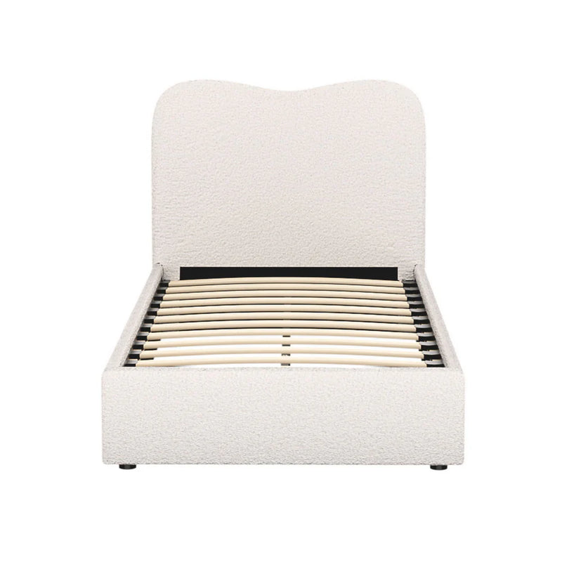 Single Premium Package | Albany Boucle Bed Frame Cream White, Alanya Euro Top Pocket Spring Mattress (Medium Firm) & Pillowtop Mattress Topper-5