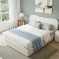 Darragh Double Boucle Gaslift Storage Bed Frame – White