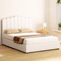 Fion Double Boucle Storage Bed - Cream White