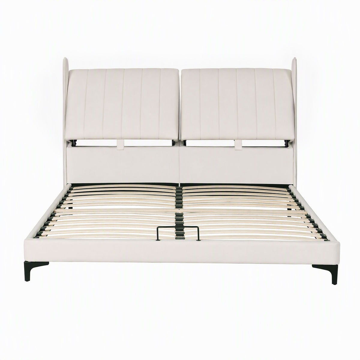 King Size Bed Frame with Adjustable PU Leather Headboard