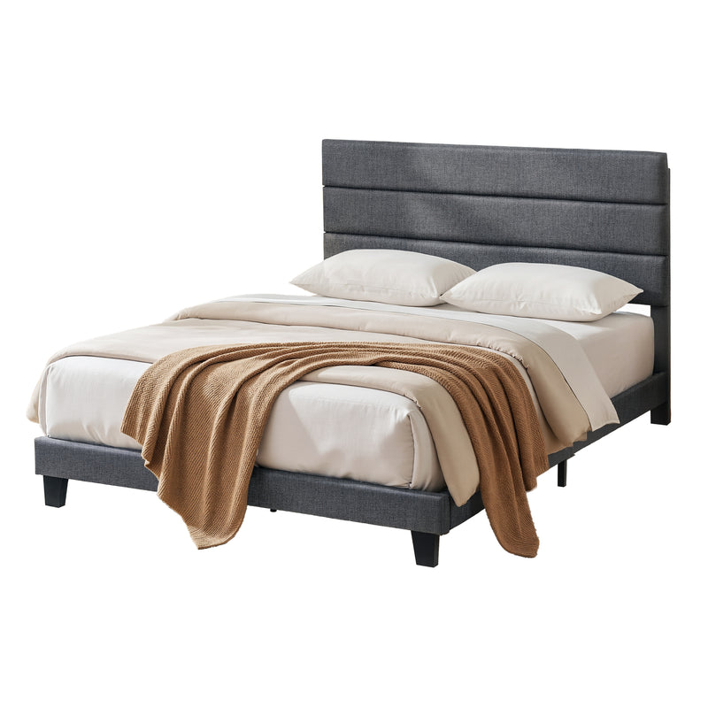 Double Package | Hush Linen Bed Frame Dark Grey & Serenity Euro Top Mattress (Medium Firm)-9