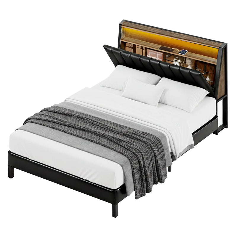 Jindara Smart LED Queen Bed Frame – Black-2