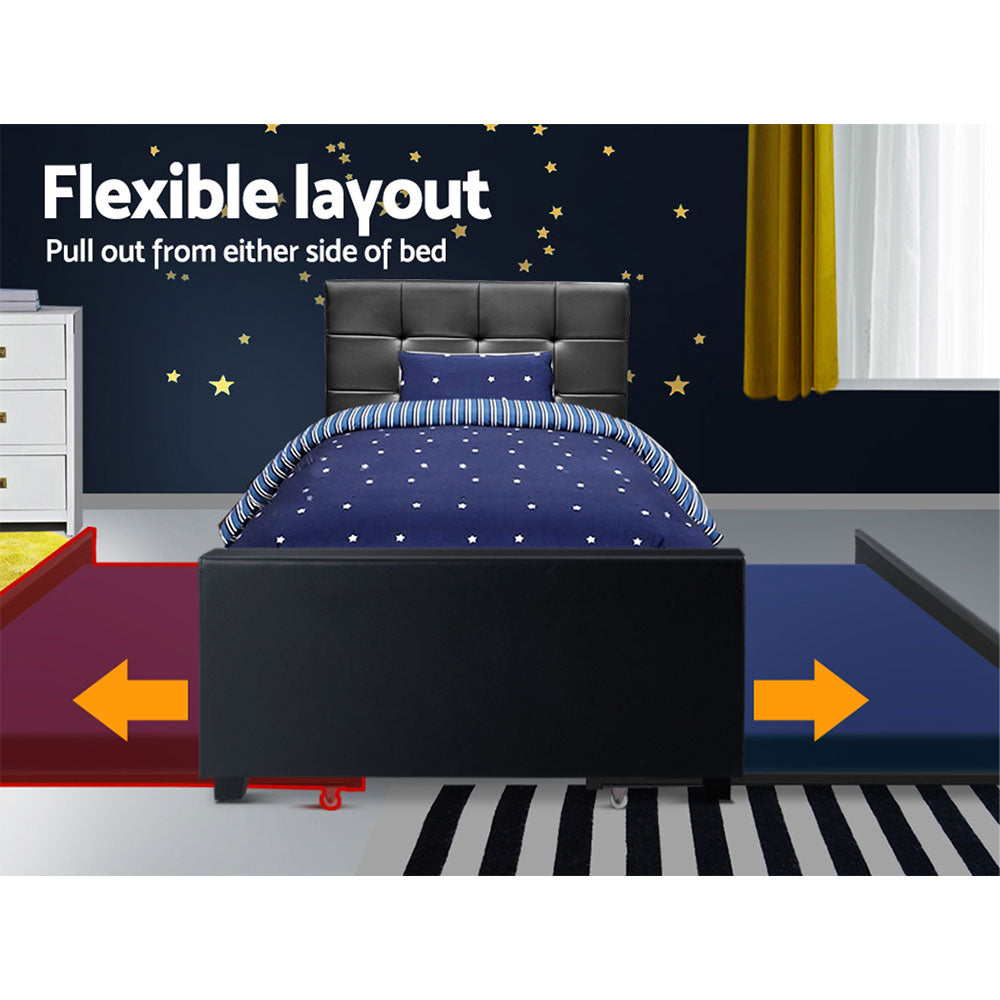 Eden King Single Trundle Bed Black
