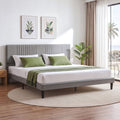 King Adjustable Headboard Bed Frame 300kg Capacity - Grey