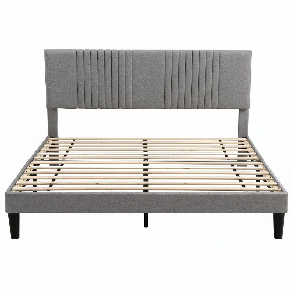 King Adjustable Headboard Bed Frame 300kg Capacity - Grey