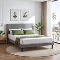 Queen Adjustable Headboard Bed Frame 300kg Capacity - Grey