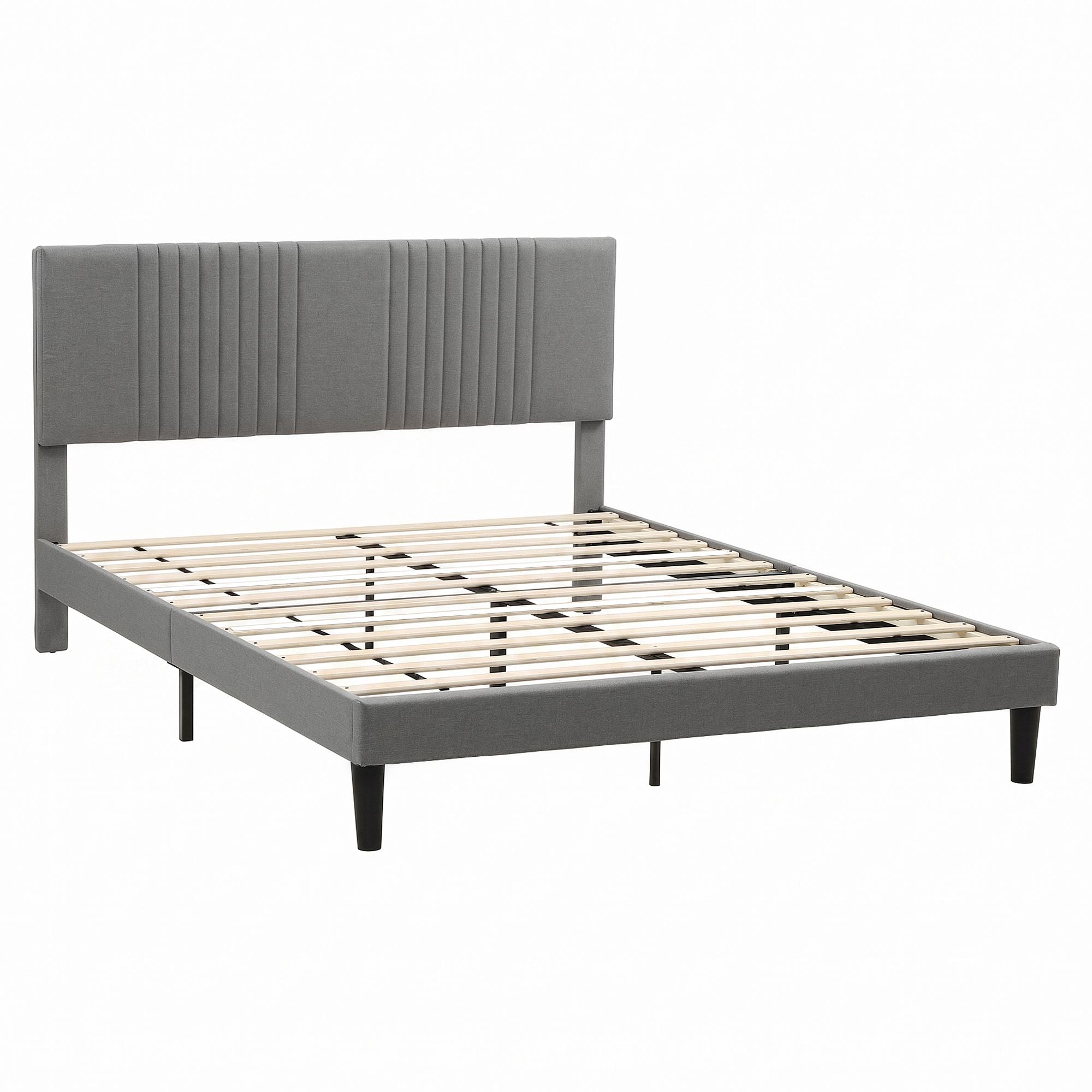 Queen Adjustable Headboard Bed Frame 300kg Capacity - Grey